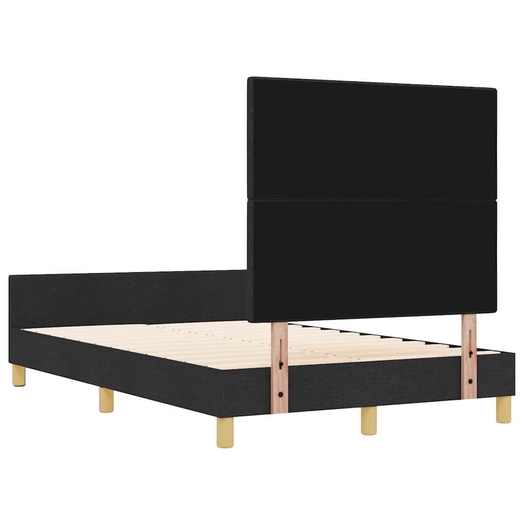 vidaXL Σκελετός Κρεβατιού με κεφαλάρι Μαύρο 120 x 190 cm ύφασμα