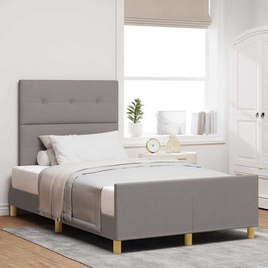 vidaXL Σκελετός Κρεβατιού με κεφαλάρι Taupe 120 x 190 cm ύφασμα