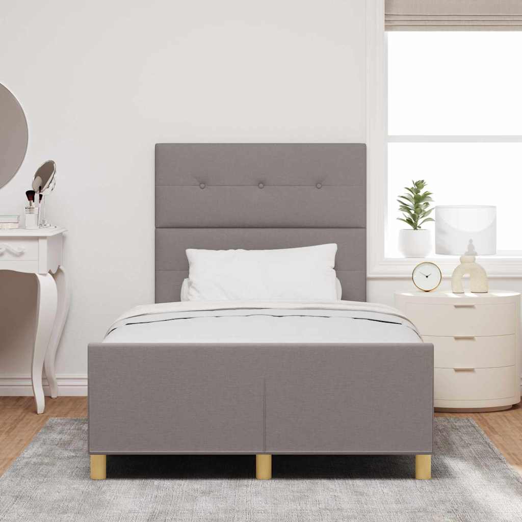vidaXL Σκελετός Κρεβατιού με κεφαλάρι Taupe 120 x 190 cm ύφασμα