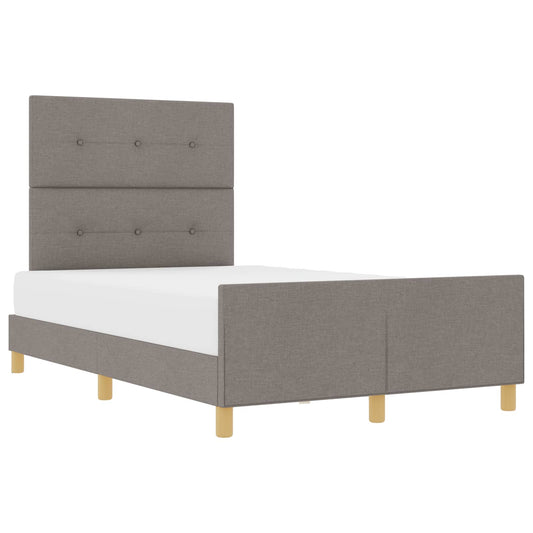 vidaXL Σκελετός Κρεβατιού με κεφαλάρι Taupe 120 x 190 cm ύφασμα