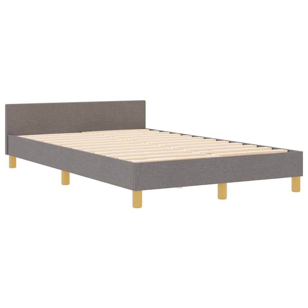 vidaXL Σκελετός Κρεβατιού με κεφαλάρι Taupe 120 x 190 cm ύφασμα