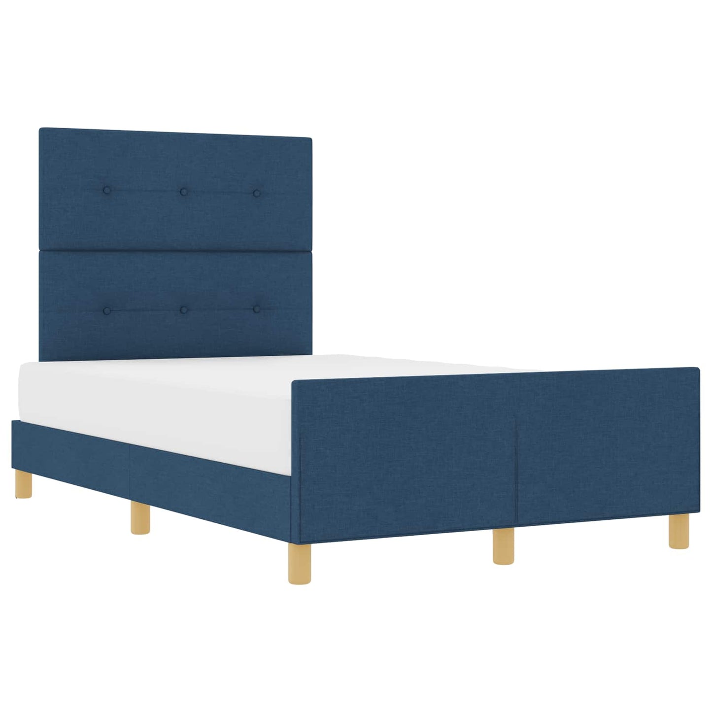 vidaXL Σκελετός Κρεβατιού με κεφαλάρι Μπλε 120 x 190 cm ύφασμα