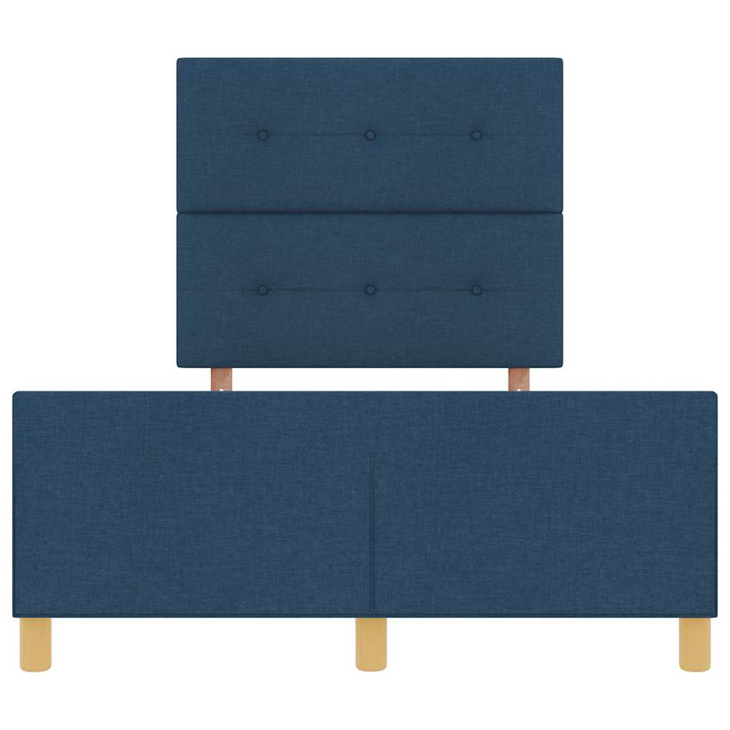 vidaXL Σκελετός Κρεβατιού με κεφαλάρι Μπλε 120 x 190 cm ύφασμα