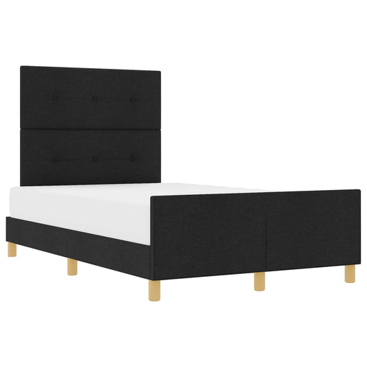 vidaXL Σκελετός Κρεβατιού με κεφαλάρι Μαύρο 120 x 200 cm ύφασμα