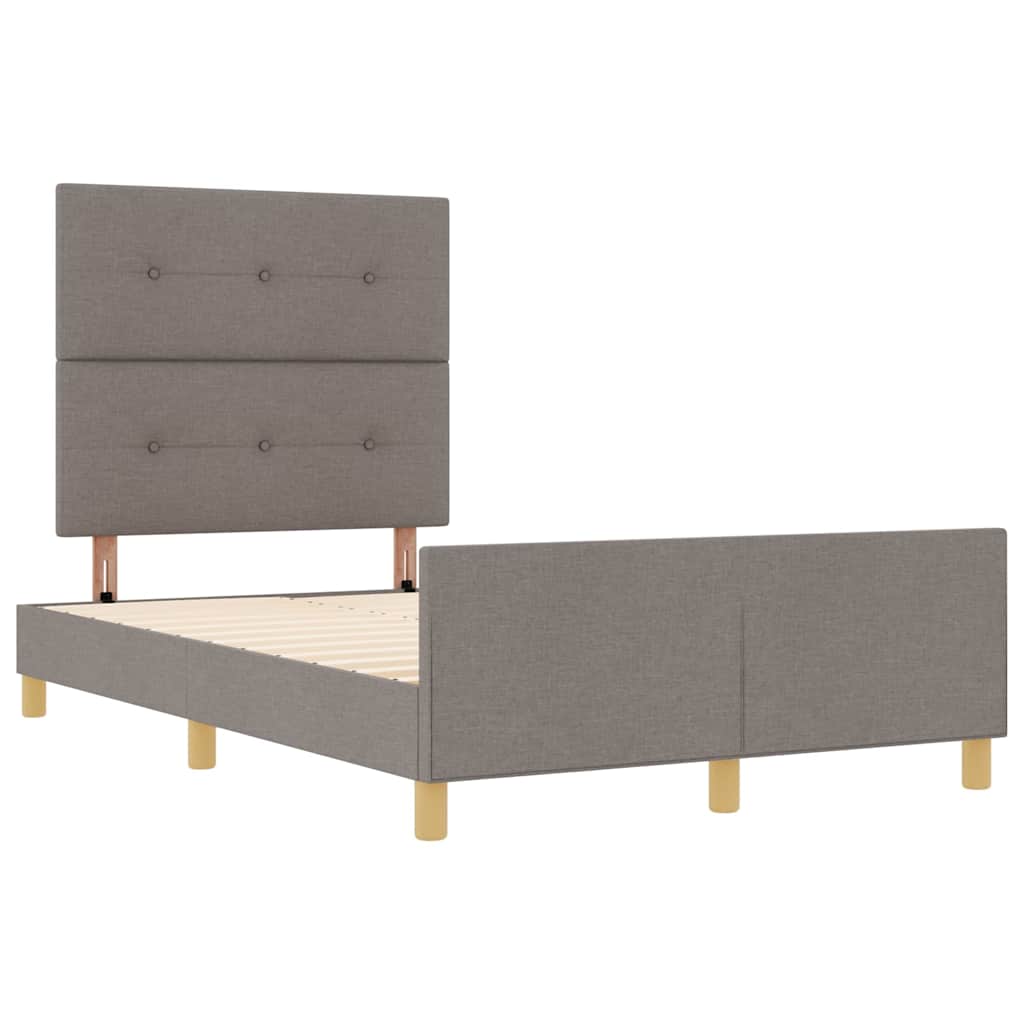 vidaXL Σκελετός Κρεβατιού με κεφαλάρι Taupe 120 x 200 cm ύφασμα