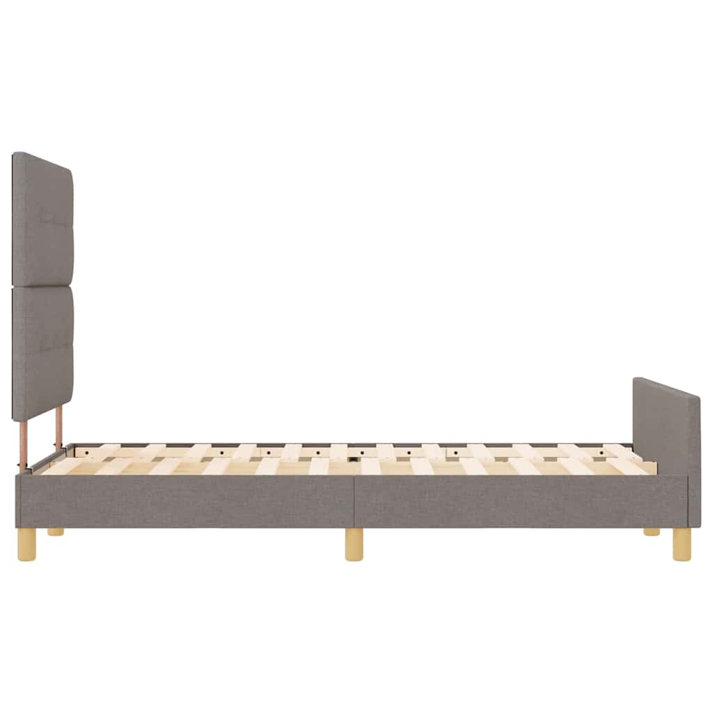 vidaXL Σκελετός Κρεβατιού με κεφαλάρι Taupe 120 x 200 cm ύφασμα