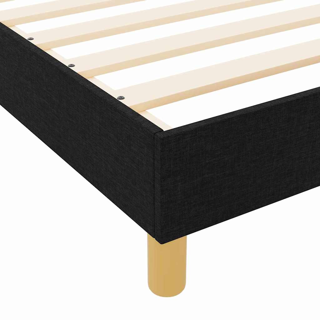 vidaXL Σκελετός Κρεβατιού με κεφαλάρι Μαύρο 140 x 190 cm ύφασμα