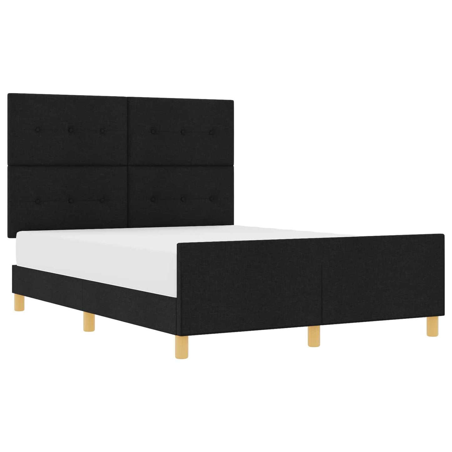 vidaXL Σκελετός Κρεβατιού με κεφαλάρι Μαύρο 140 x 190 cm ύφασμα