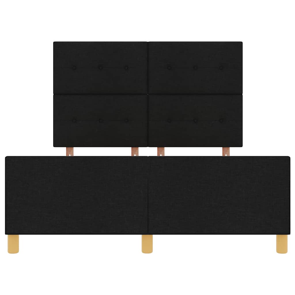 vidaXL Σκελετός Κρεβατιού με κεφαλάρι Μαύρο 140 x 190 cm ύφασμα