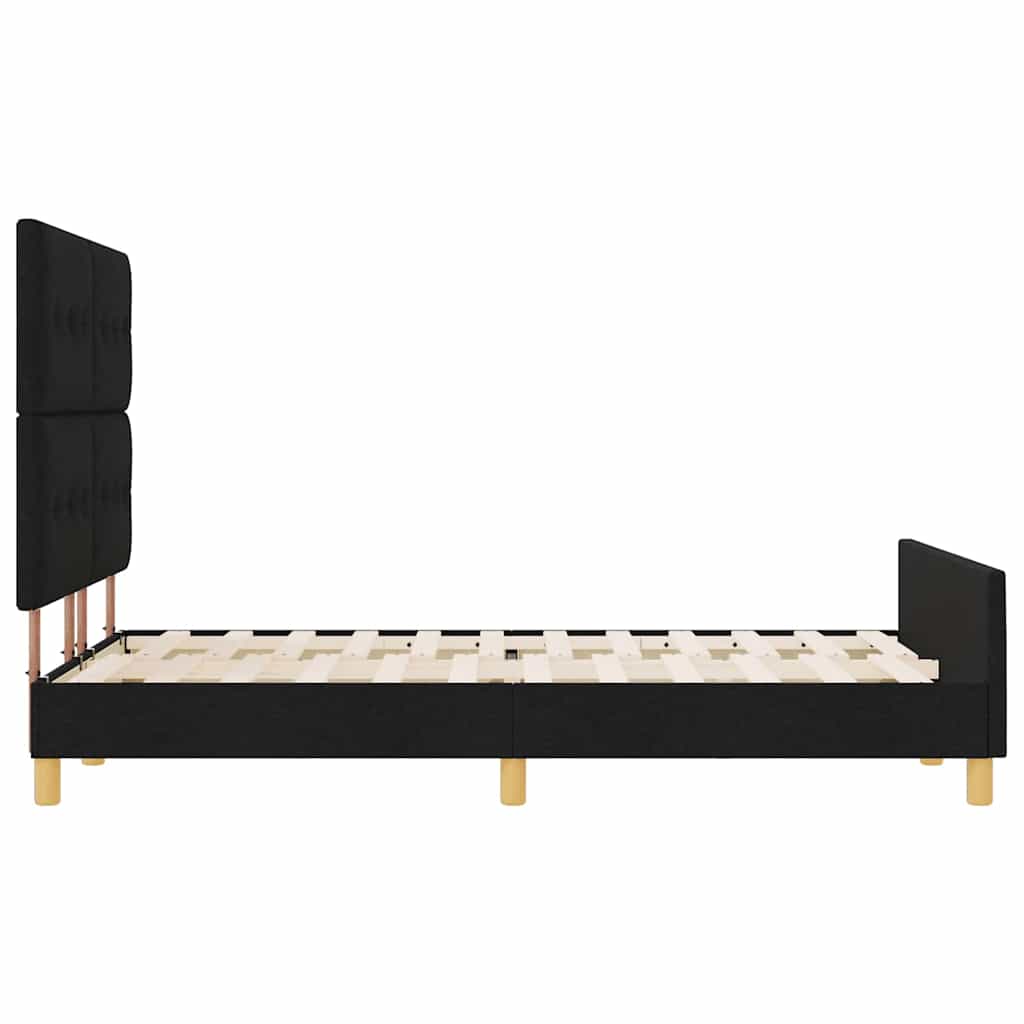 vidaXL Σκελετός Κρεβατιού με κεφαλάρι Μαύρο 140 x 190 cm ύφασμα