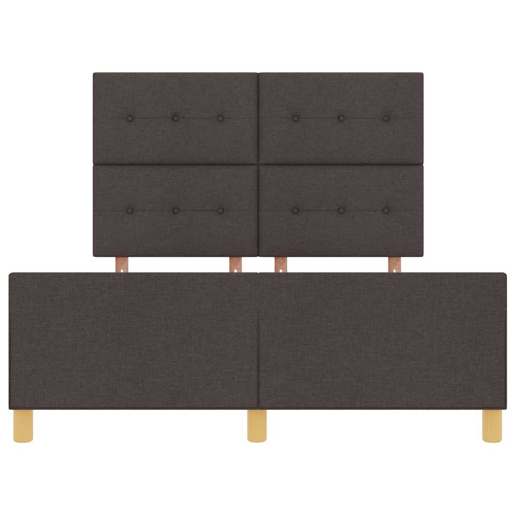 vidaXL Σκελετός Κρεβατιού Σκούρο καφέ Σκούρο καφέ 140 x 190 cm ύφασμα