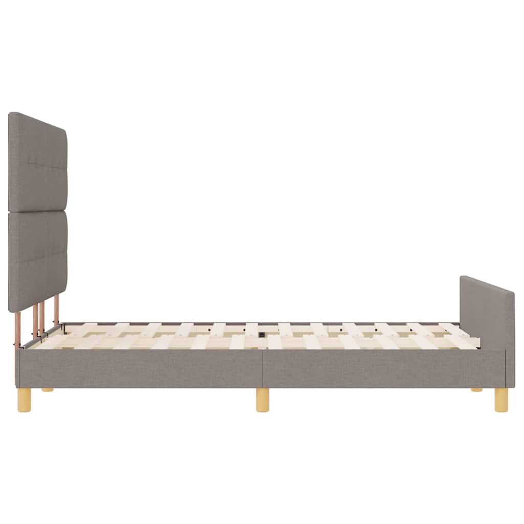 vidaXL Σκελετός Κρεβατιού με κεφαλάρι Taupe 140 x 190 cm ύφασμα