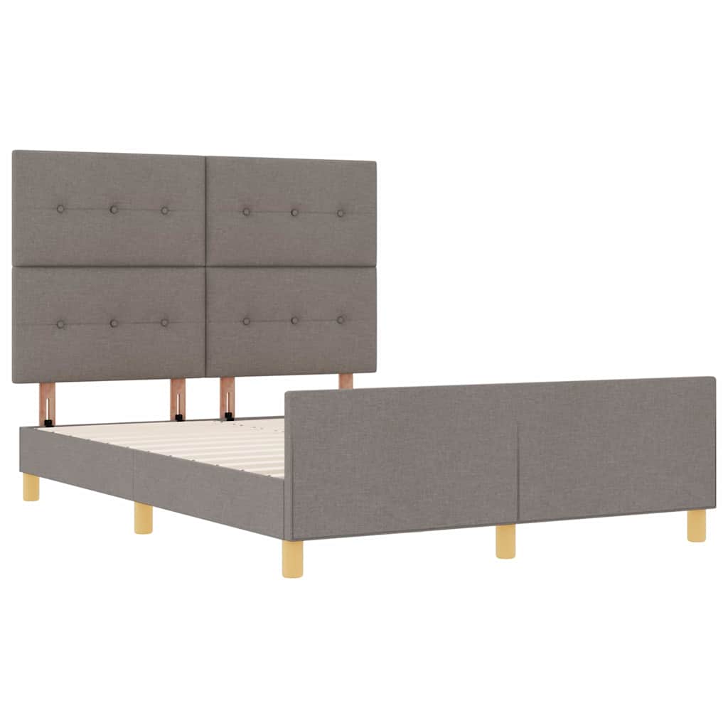 vidaXL Σκελετός Κρεβατιού με κεφαλάρι Taupe 140 x 200 cm ύφασμα