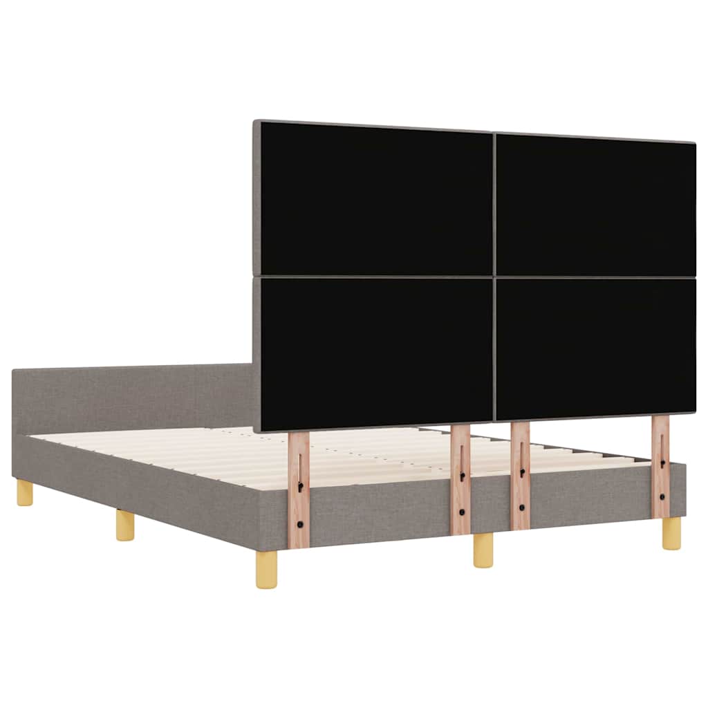 vidaXL Σκελετός Κρεβατιού με κεφαλάρι Taupe 140 x 200 cm ύφασμα