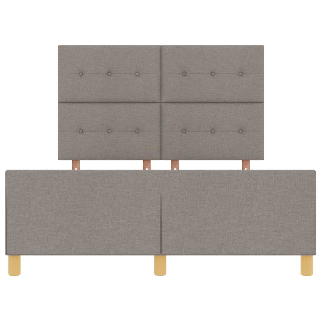 vidaXL Σκελετός Κρεβατιού με κεφαλάρι Taupe 140 x 200 cm ύφασμα