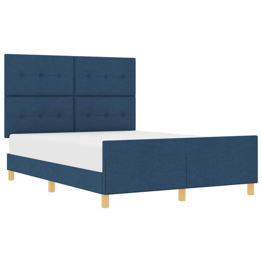 vidaXL Σκελετός Κρεβατιού με κεφαλάρι Μπλε 160 x 200 cm ύφασμα