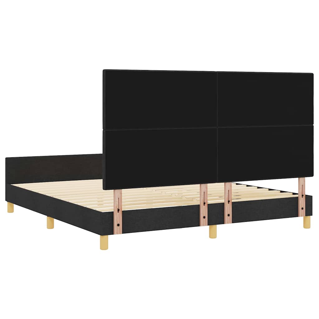 vidaXL Σκελετός Κρεβατιού με κεφαλάρι Μαύρο 180 x 200 cm ύφασμα