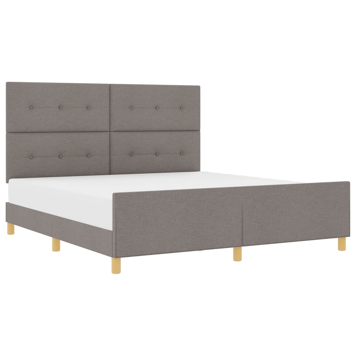 vidaXL Σκελετός Κρεβατιού με κεφαλάρι Taupe 180 x 200 cm ύφασμα