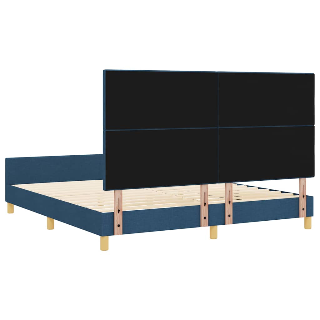 vidaXL Σκελετός Κρεβατιού με κεφαλάρι Μπλε 180 x 200 cm ύφασμα