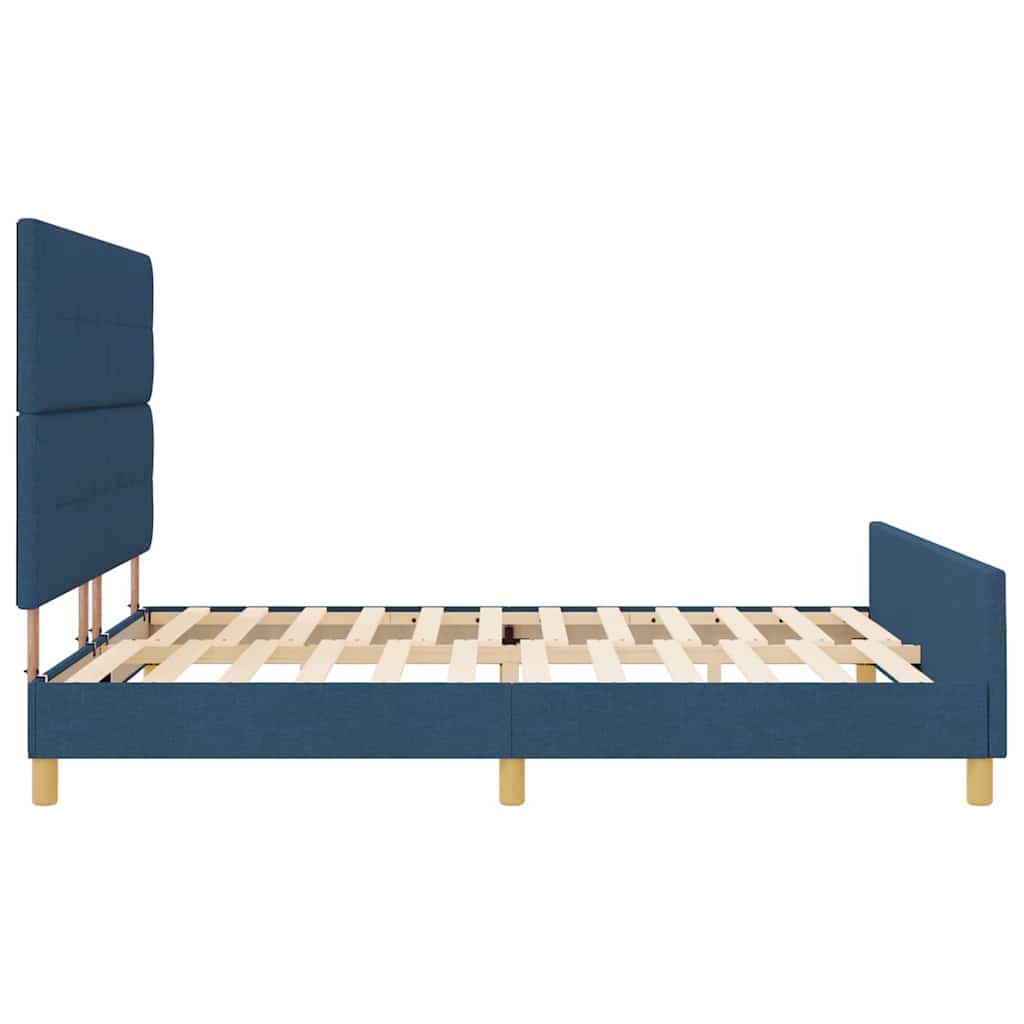 vidaXL Σκελετός Κρεβατιού με κεφαλάρι Μπλε 180 x 200 cm ύφασμα