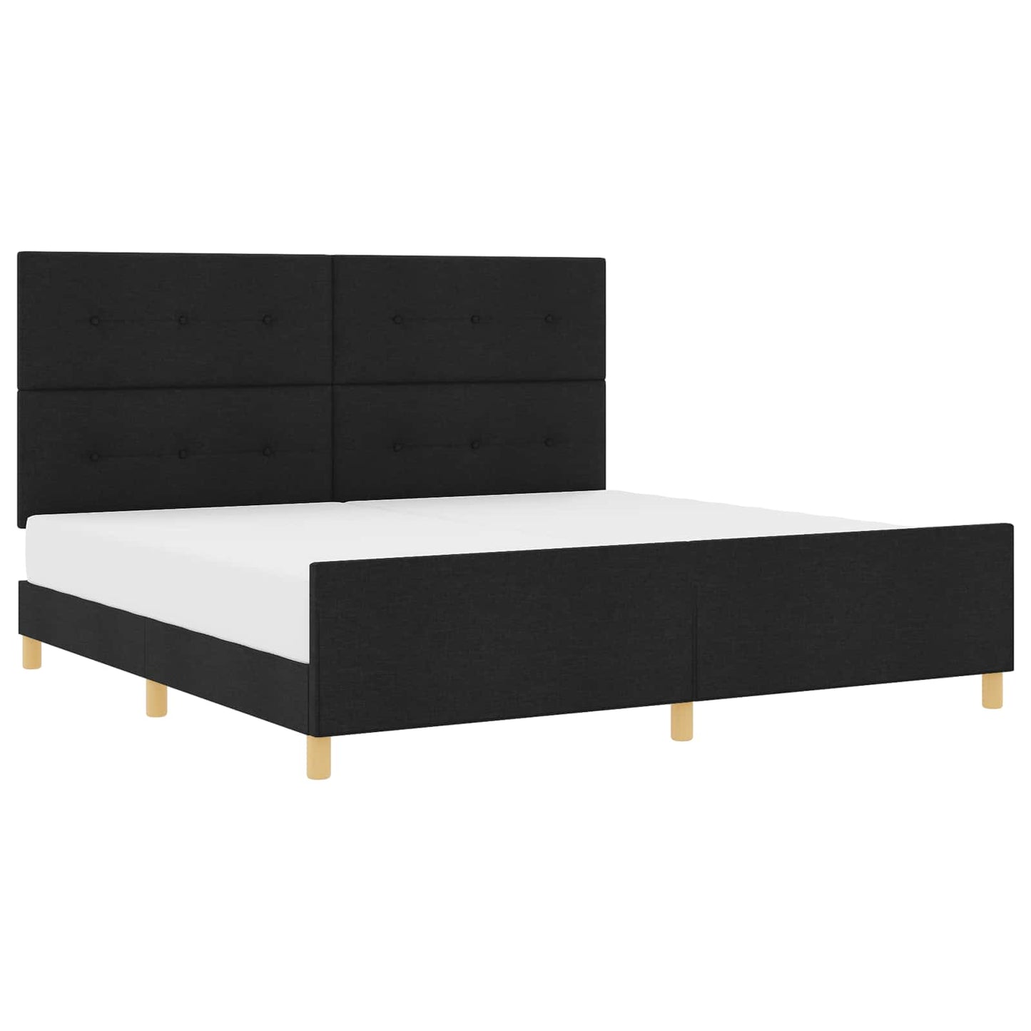 vidaXL Σκελετός Κρεβατιού με κεφαλάρι Μαύρο 200 x 200 cm ύφασμα