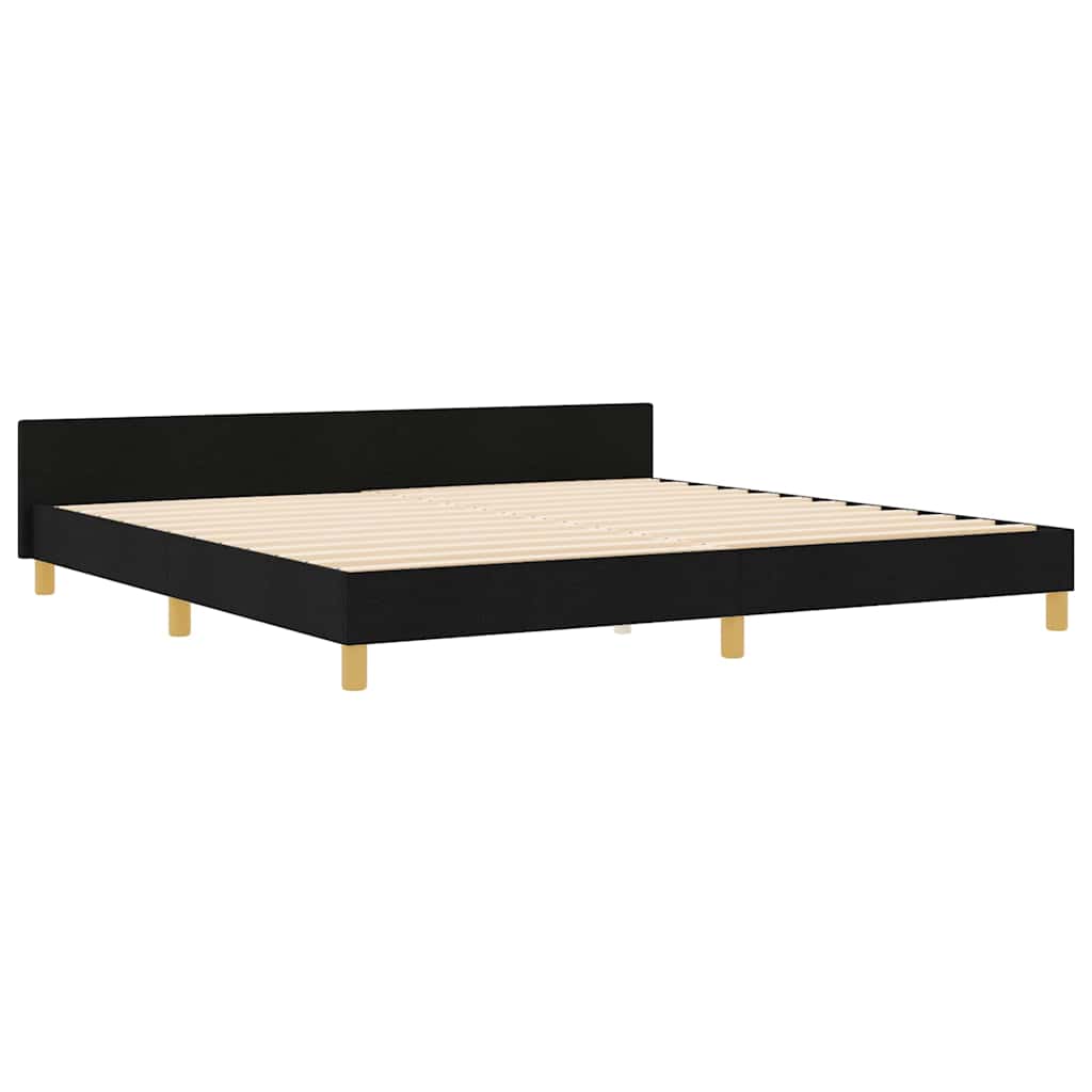 vidaXL Σκελετός Κρεβατιού με κεφαλάρι Μαύρο 200 x 200 cm ύφασμα