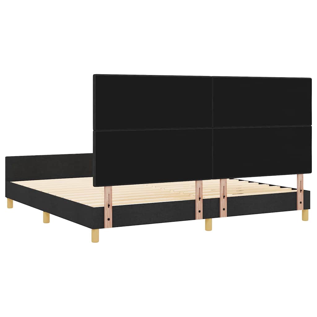 vidaXL Σκελετός Κρεβατιού με κεφαλάρι Μαύρο 200 x 200 cm ύφασμα