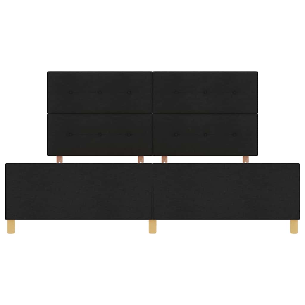 vidaXL Σκελετός Κρεβατιού με κεφαλάρι Μαύρο 200 x 200 cm ύφασμα