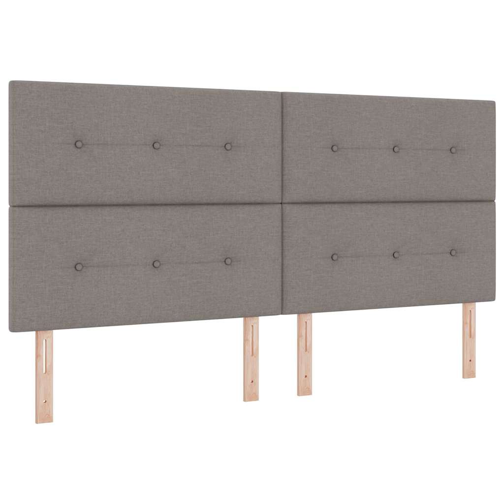 vidaXL Σκελετός Κρεβατιού με κεφαλάρι Taupe 200 x 200 cm ύφασμα