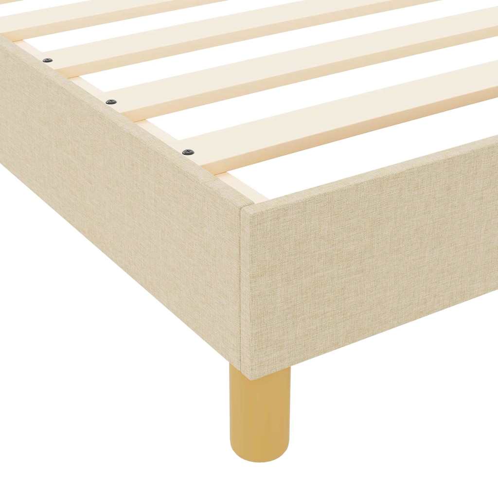 vidaXL Σκελετός Κρεβατιού με κεφαλάρι Κρεμ 200 x 200 cm ύφασμα