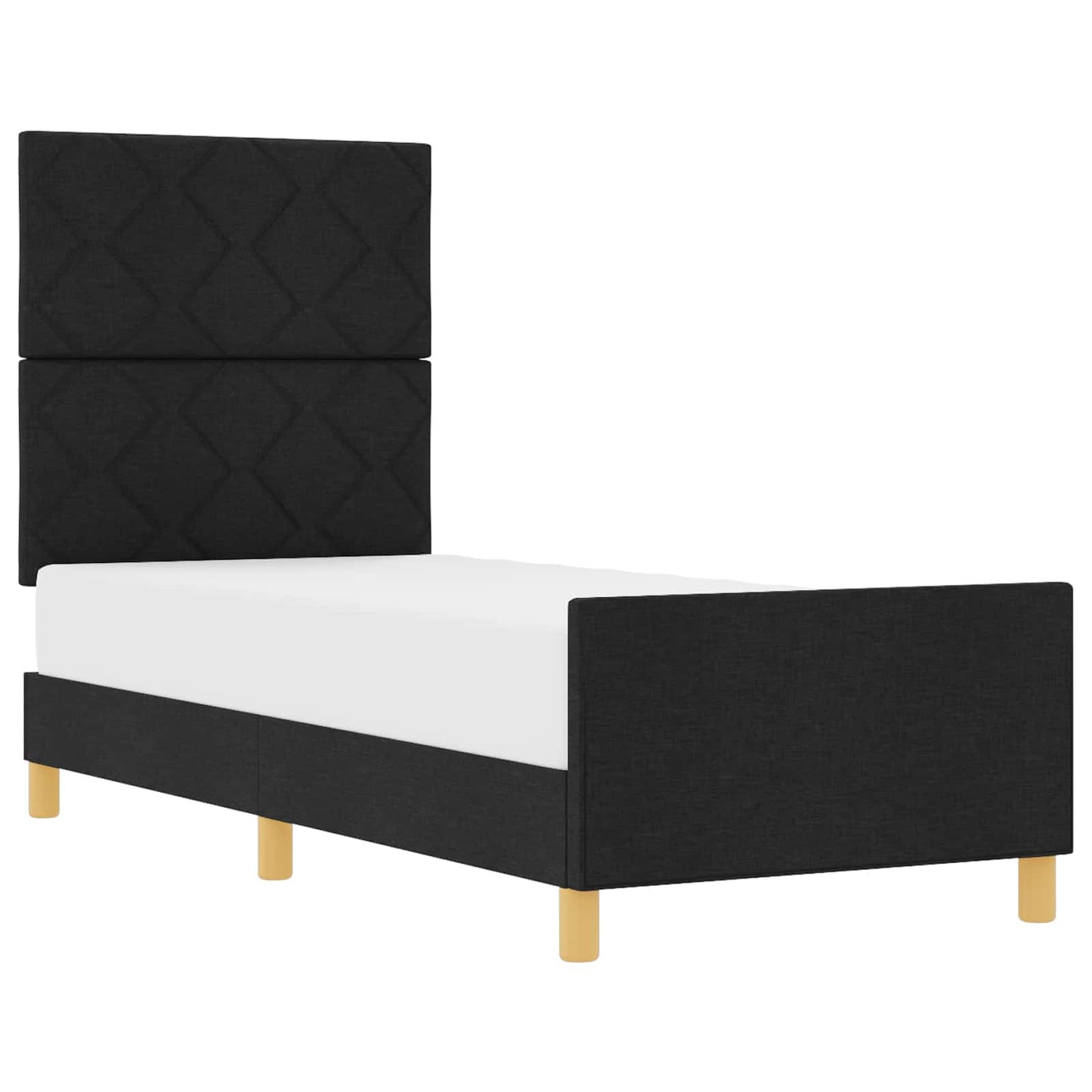 vidaXL Σκελετός Κρεβατιού με κεφαλάρι Μαύρο 80 x 200 cm ύφασμα