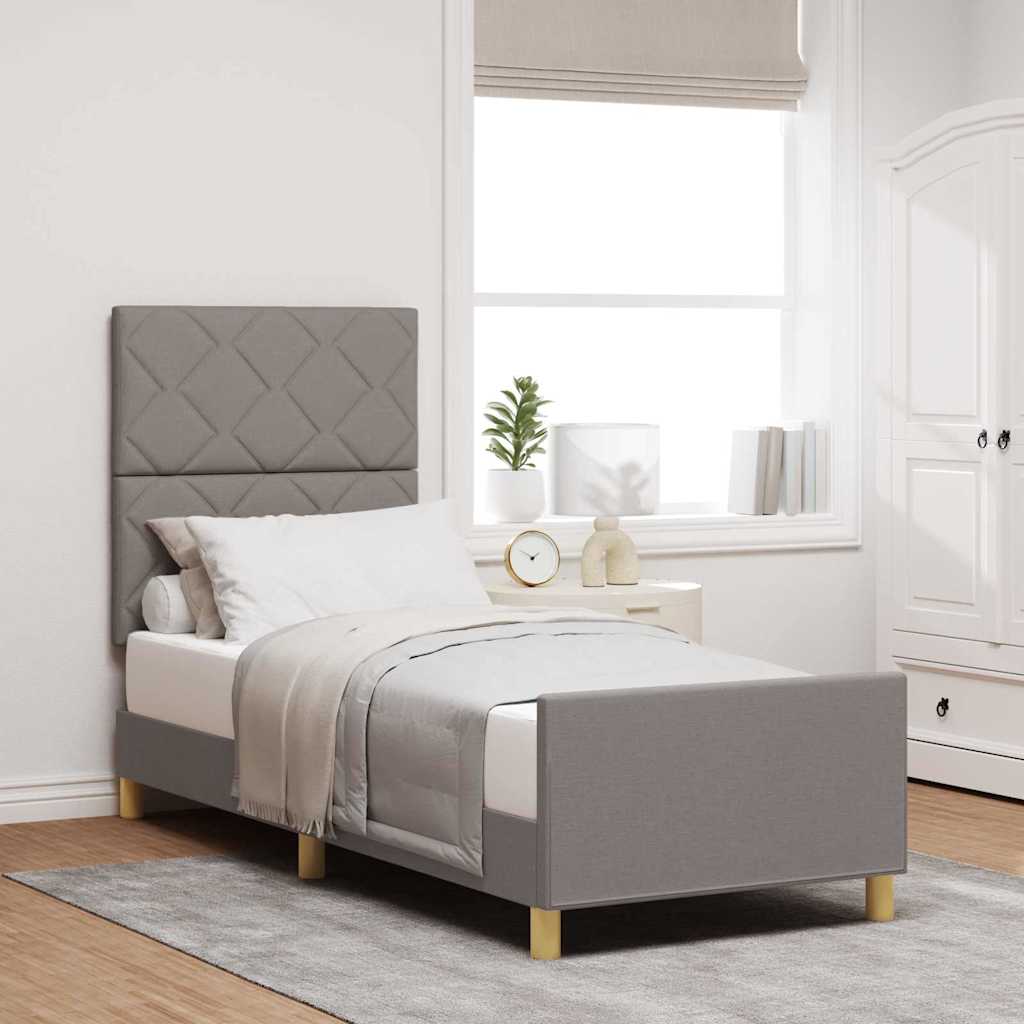 vidaXL Σκελετός Κρεβατιού με κεφαλάρι Taupe 80 x 200 cm ύφασμα