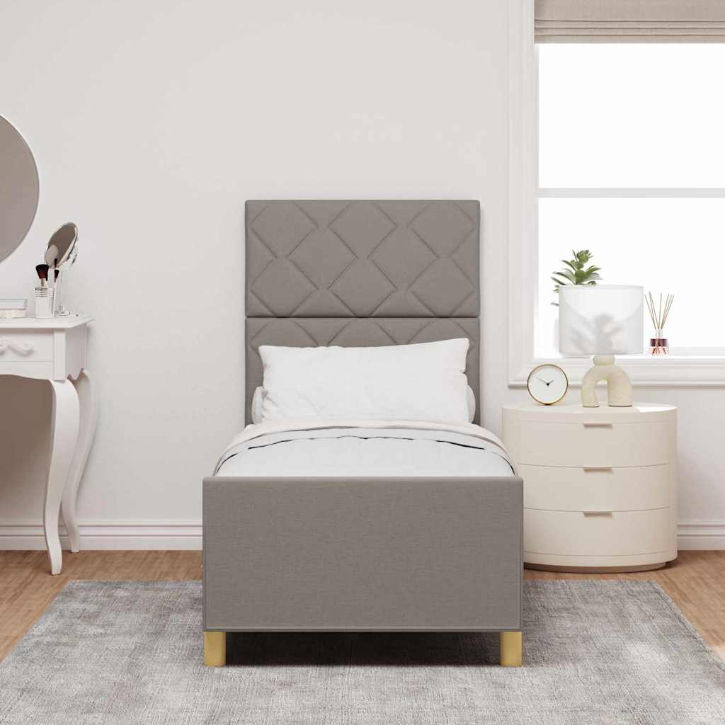 vidaXL Σκελετός Κρεβατιού με κεφαλάρι Taupe 80 x 200 cm ύφασμα