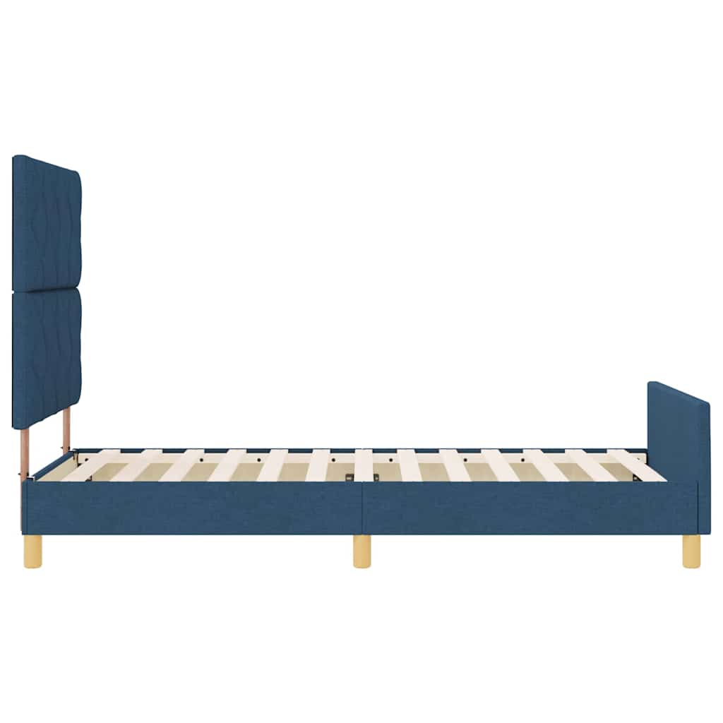 vidaXL Σκελετός Κρεβατιού με κεφαλάρι Μπλε 90 x 190 cm ύφασμα