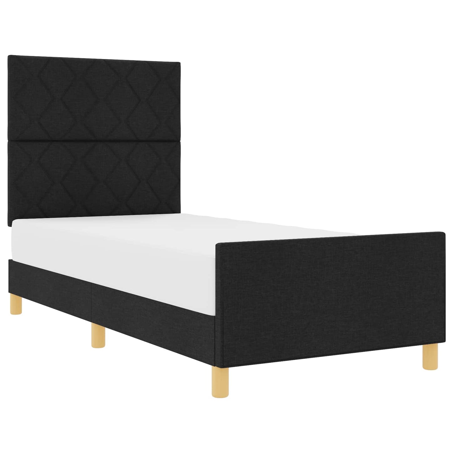 vidaXL Σκελετός Κρεβατιού με κεφαλάρι Μαύρο 90 x 200 cm ύφασμα