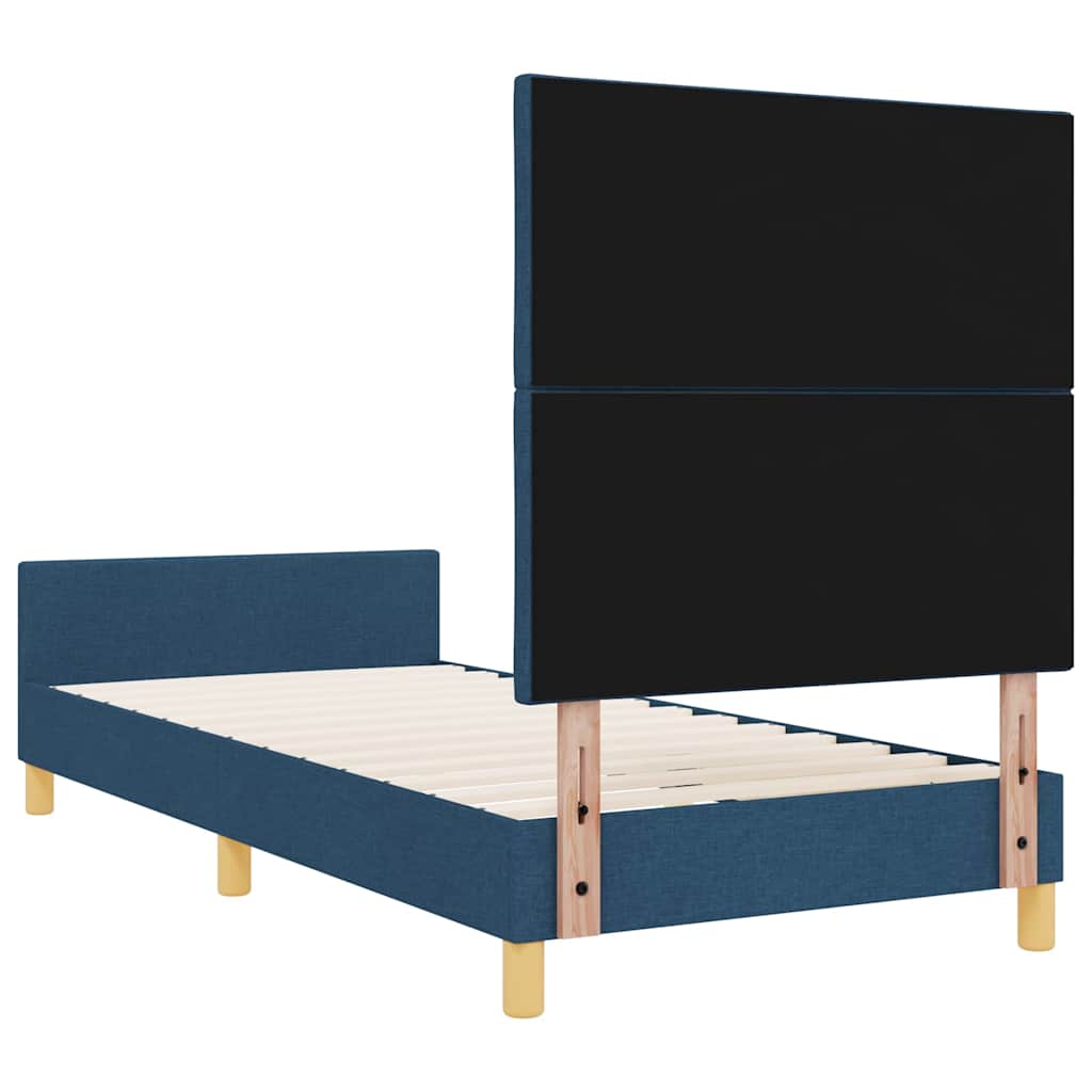 vidaXL Σκελετός Κρεβατιού με κεφαλάρι Μπλε 90 x 200 cm ύφασμα