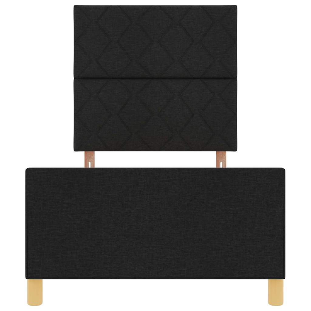 vidaXL Σκελετός Κρεβατιού με κεφαλάρι Μαύρο 100 x 200 cm ύφασμα