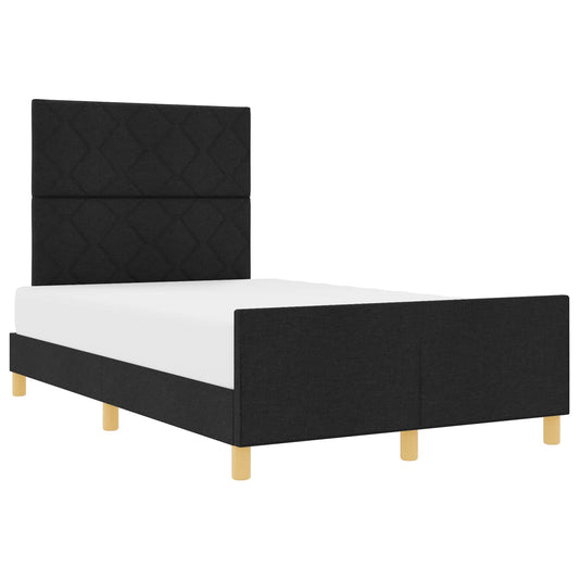 vidaXL Σκελετός Κρεβατιού με κεφαλάρι Μαύρο 120 x 190 cm ύφασμα