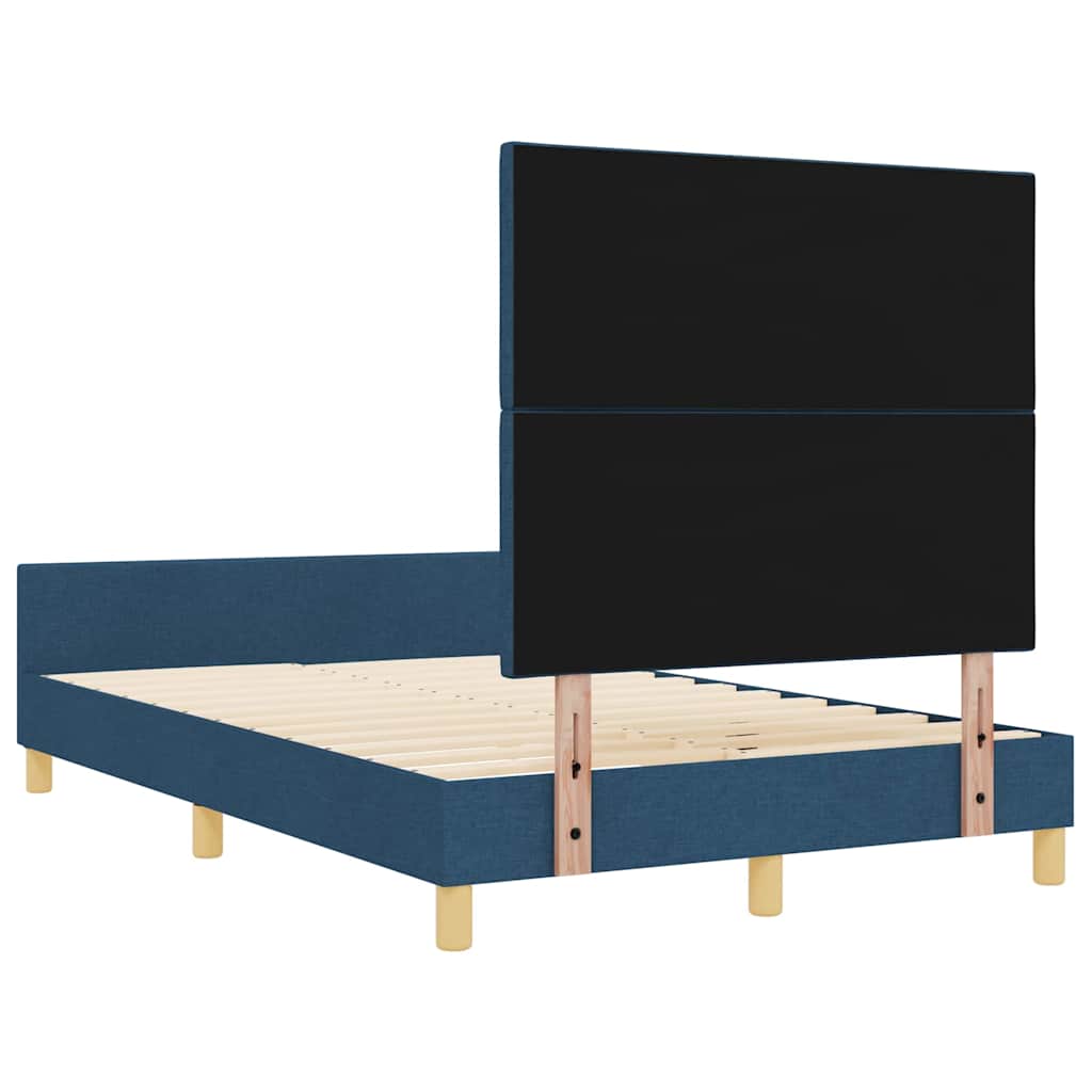 vidaXL Σκελετός Κρεβατιού με κεφαλάρι Μπλε 120 x 190 cm ύφασμα