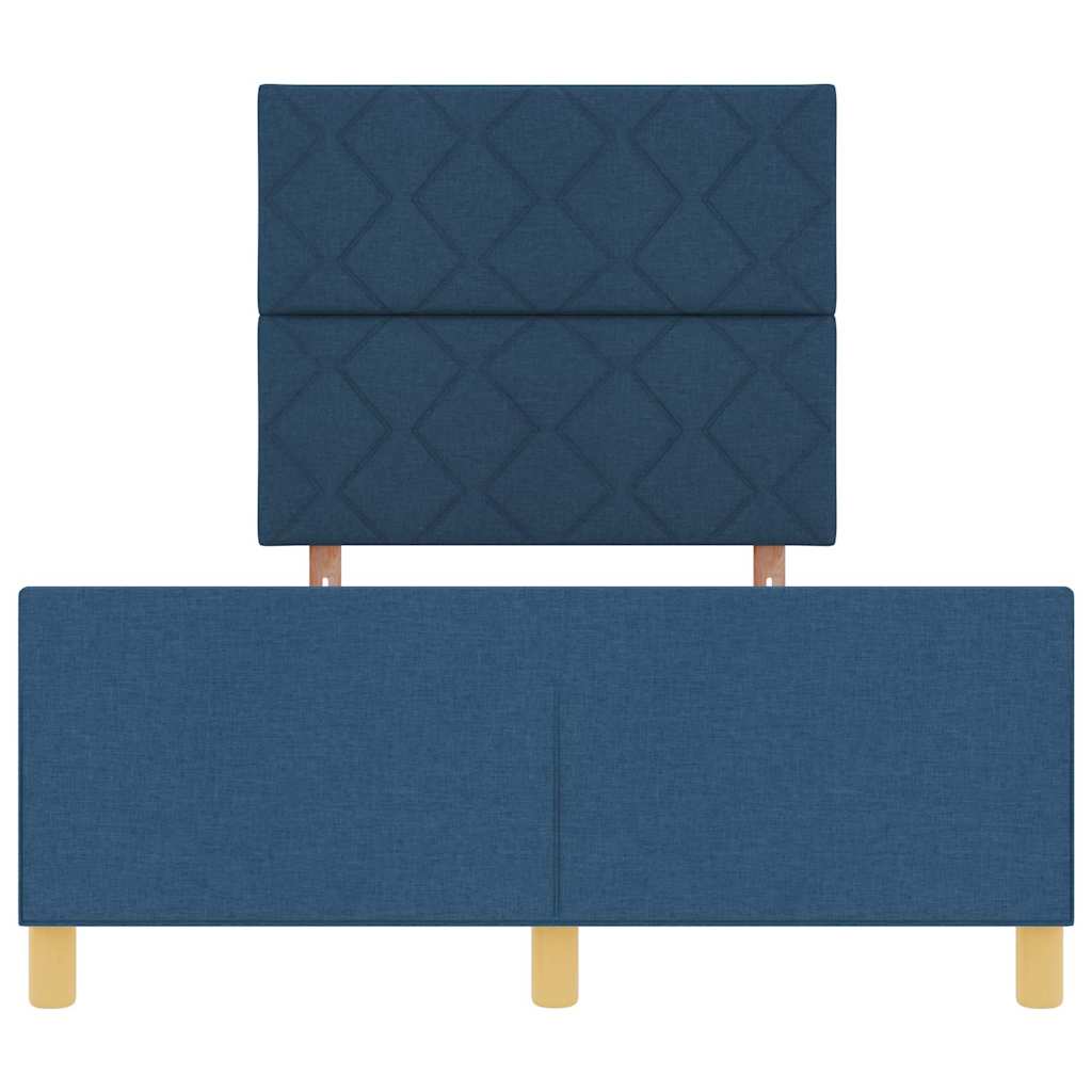 vidaXL Σκελετός Κρεβατιού με κεφαλάρι Μπλε 120 x 190 cm ύφασμα