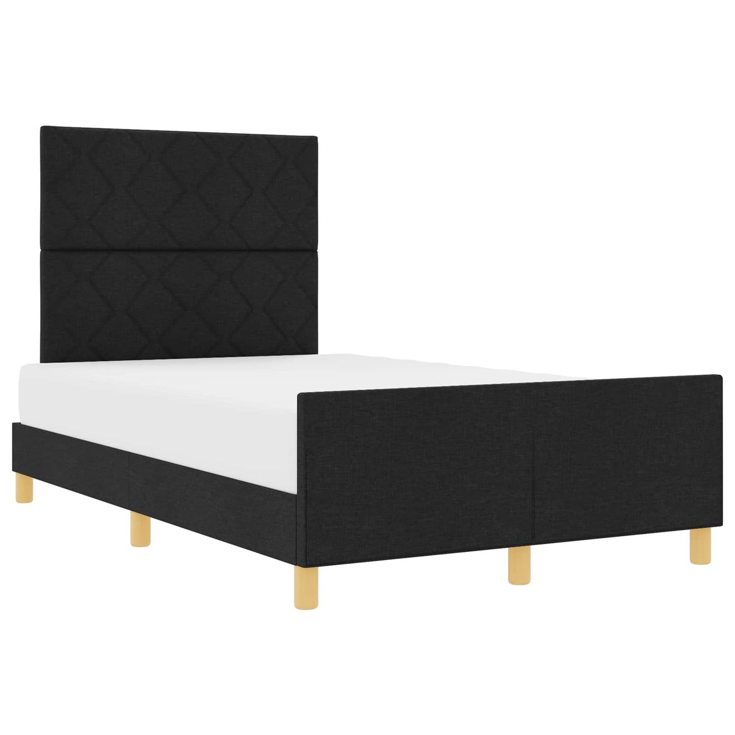 vidaXL Σκελετός Κρεβατιού με κεφαλάρι Μαύρο 120 x 200 cm ύφασμα