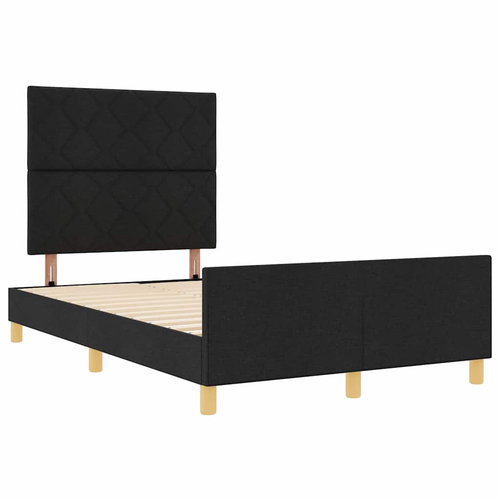 vidaXL Σκελετός Κρεβατιού με κεφαλάρι Μαύρο 120 x 200 cm ύφασμα