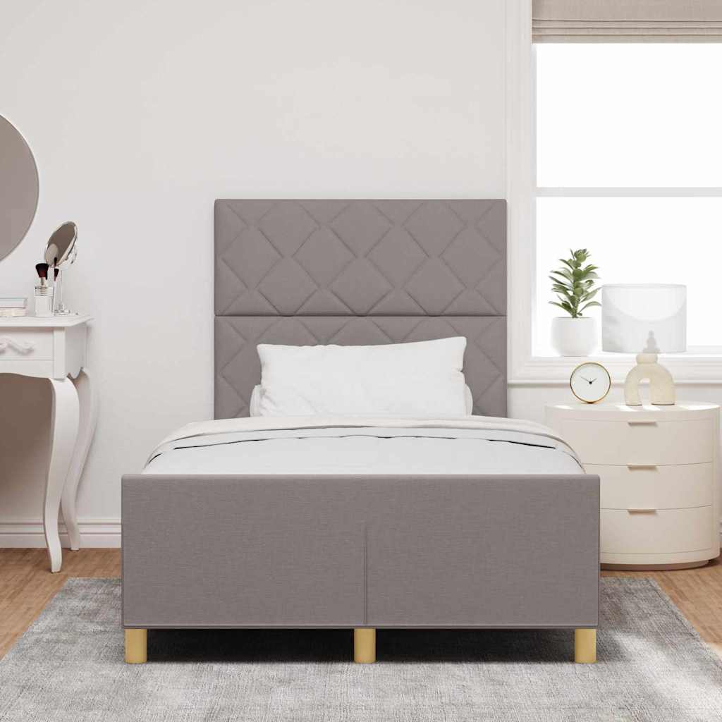 vidaXL Σκελετός Κρεβατιού με κεφαλάρι Taupe 120 x 200 cm ύφασμα