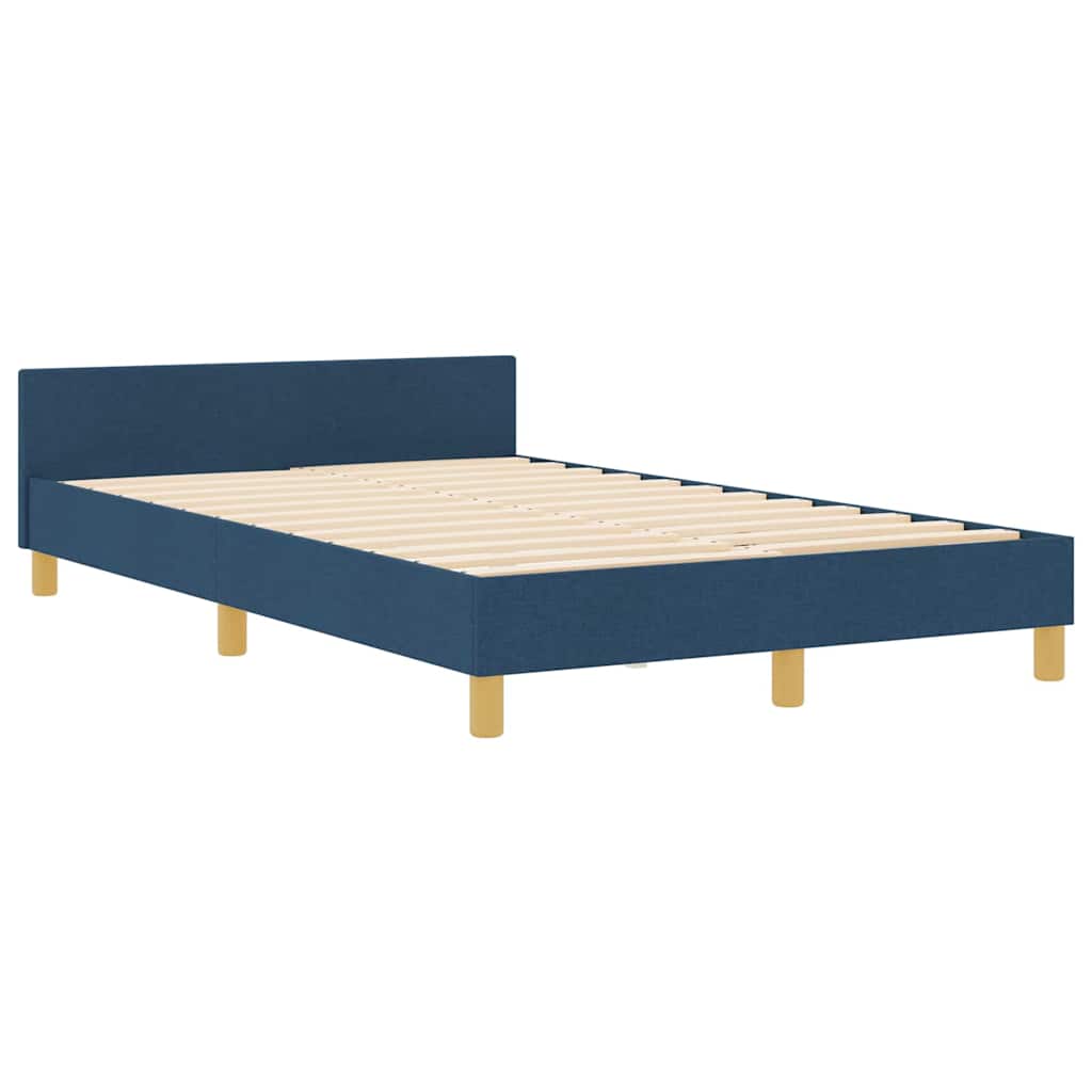 vidaXL Σκελετός Κρεβατιού με κεφαλάρι Μπλε 120 x 200 cm ύφασμα