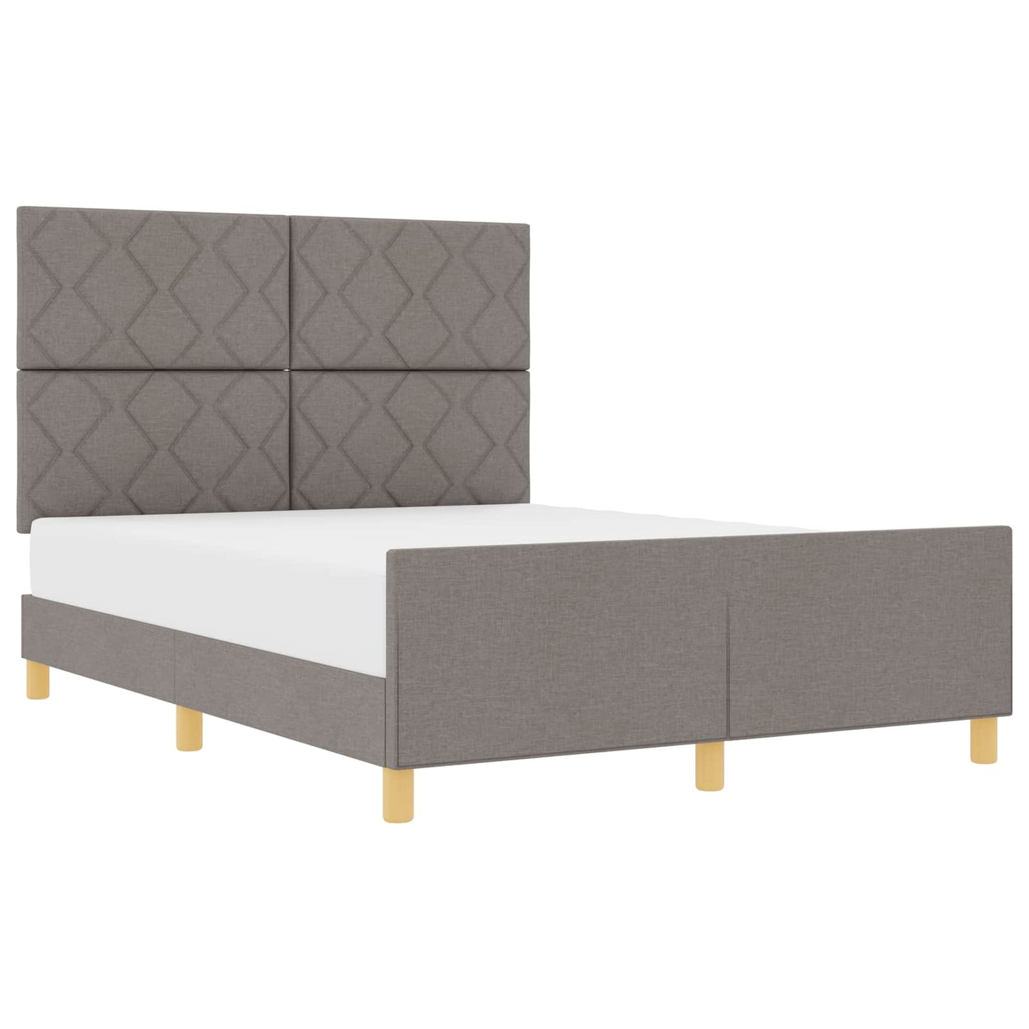 vidaXL Σκελετός Κρεβατιού με κεφαλάρι Taupe 140 x 190 cm ύφασμα