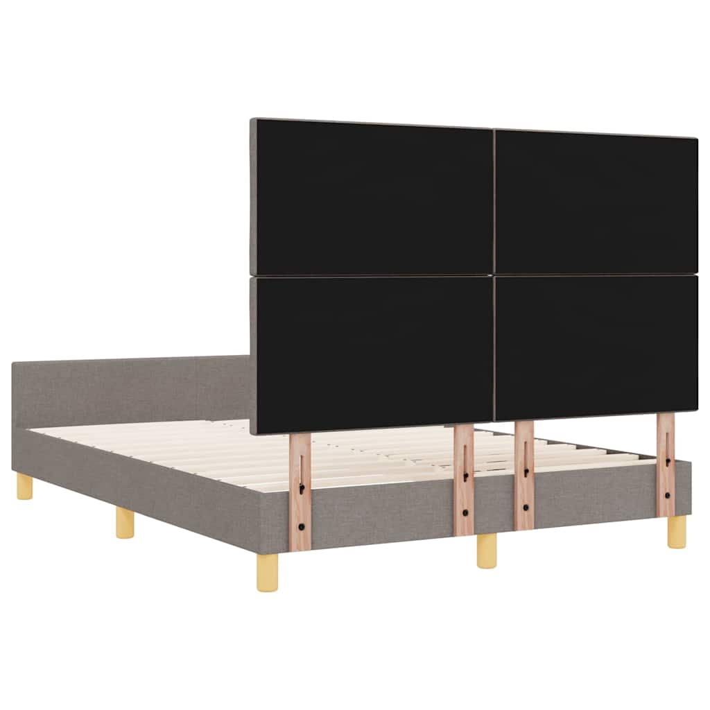 vidaXL Σκελετός Κρεβατιού με κεφαλάρι Taupe 140 x 190 cm ύφασμα
