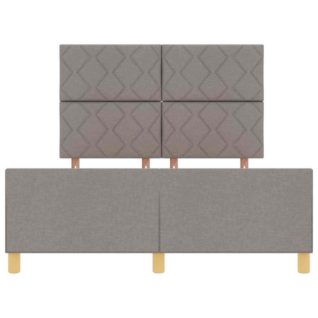 vidaXL Σκελετός Κρεβατιού με κεφαλάρι Taupe 140 x 190 cm ύφασμα