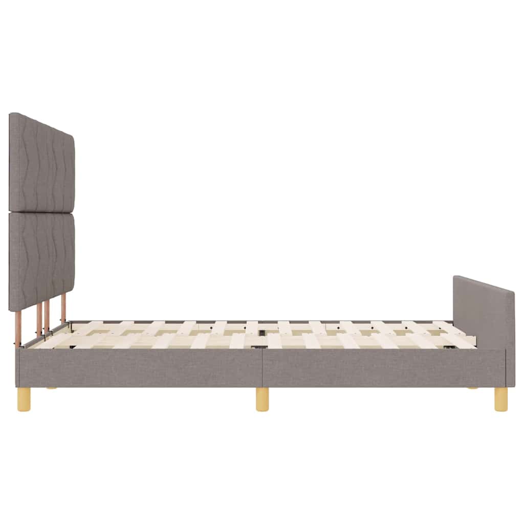 vidaXL Σκελετός Κρεβατιού με κεφαλάρι Taupe 140 x 190 cm ύφασμα