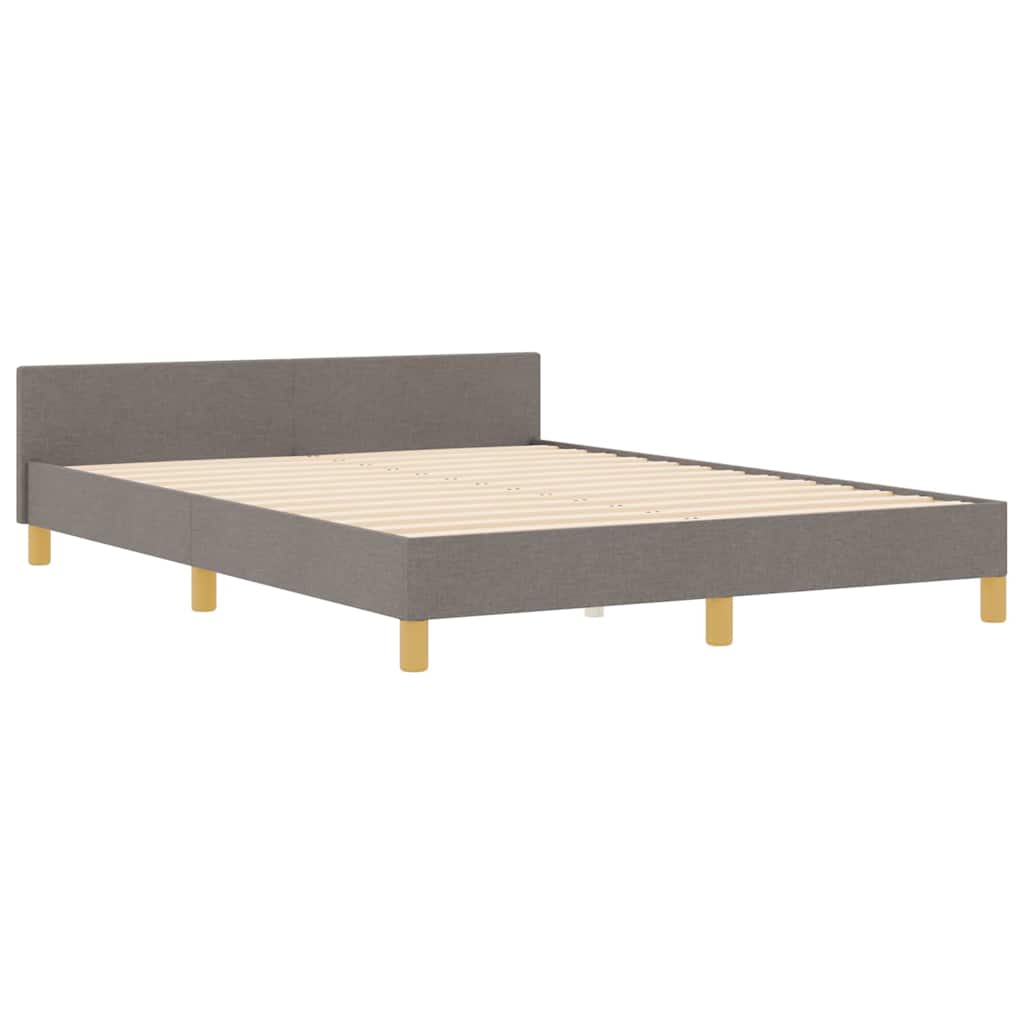 vidaXL Σκελετός Κρεβατιού με κεφαλάρι Taupe 140 x 200 cm ύφασμα