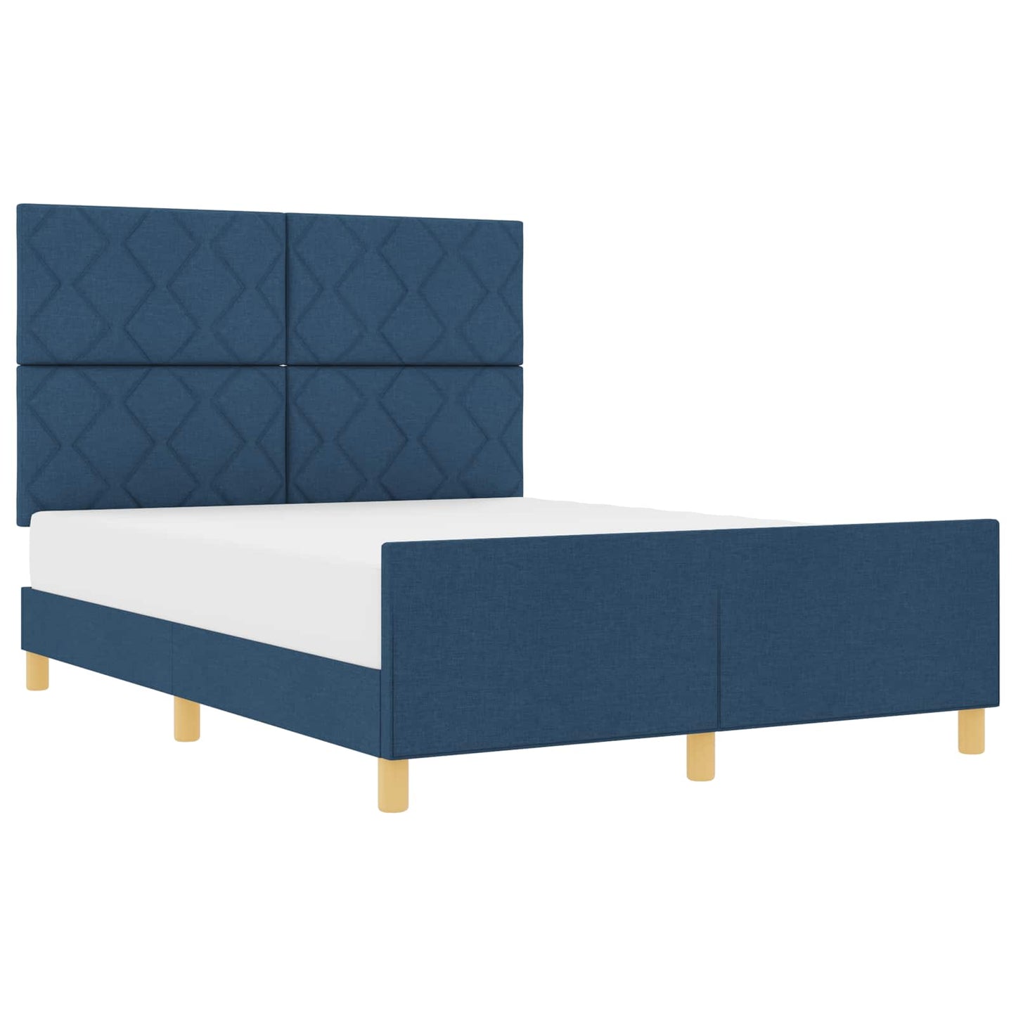 vidaXL Σκελετός Κρεβατιού με κεφαλάρι Μπλε 140 x 200 cm ύφασμα
